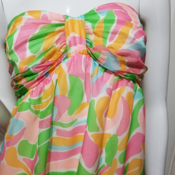 ❌SOLD🎀NWOT🎀 Shoshanna Strapless Silk Print Dress - Picture 4 of 5
